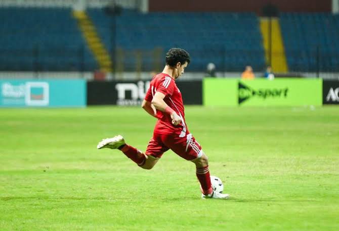 فوزي الحناوي لاعب الفريق الأول لكرة القدم بنادي حرس الحدود والذي يجري مفاوضات بينه وبين بيراميدز&nbsp;