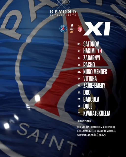 تشكيل فريق باريس سان جيرمان في بطولة الدوري لمواجهة موناكو&nbsp;