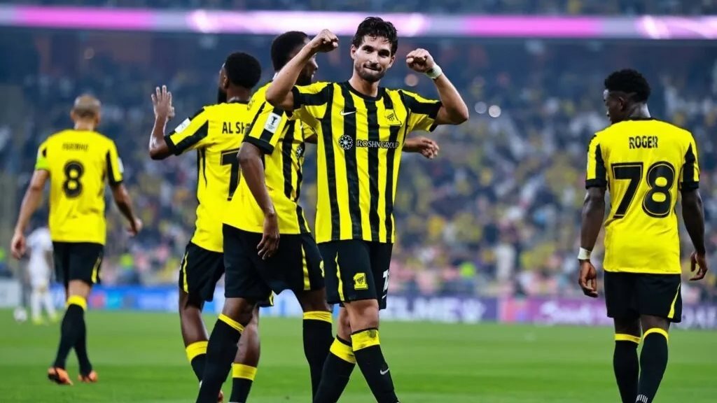 الفريق الأول لكرة القدم بنادي اتحاد جدة والذي يواجه ضمك في إطار بطولة دوري روشن السعودي للموسم الحالي