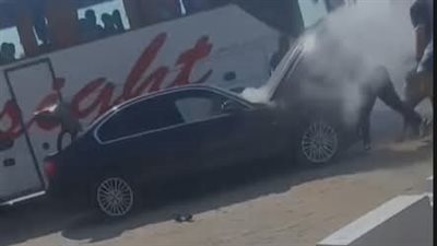 حريق محدود في سيارة الإعلامي أحمد شوبير بمحور صلاح سالم (صور)